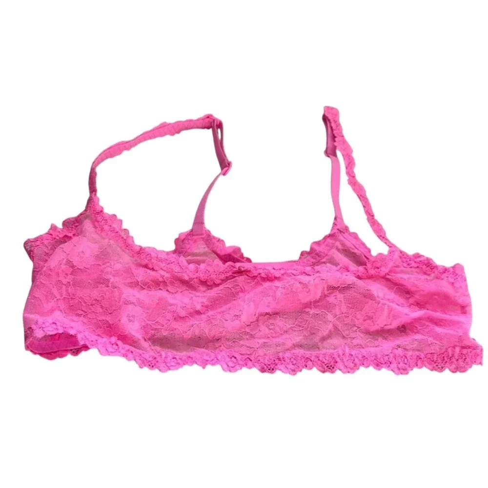 Skims Stretch Lace Skimpy Scoop Bralette Pink BR-SCP-2965 XL